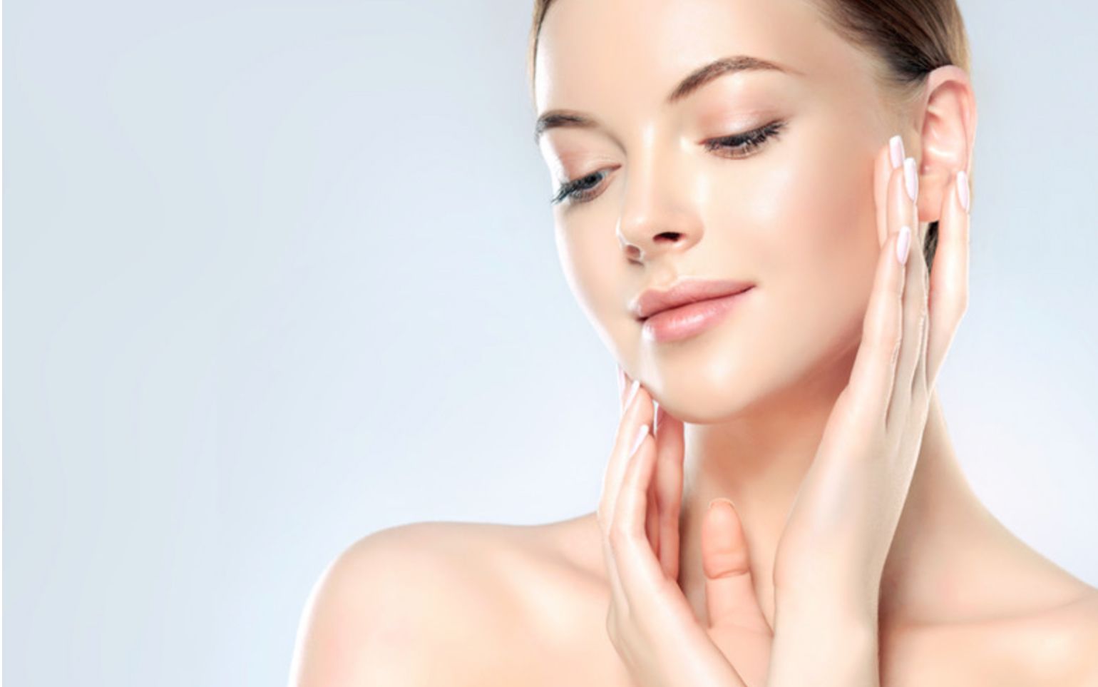 Woman with radiant, hydrated skin after beauty IV therapy in Sarasota