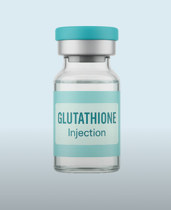 Vial of glutathione injection used for skin brightening
